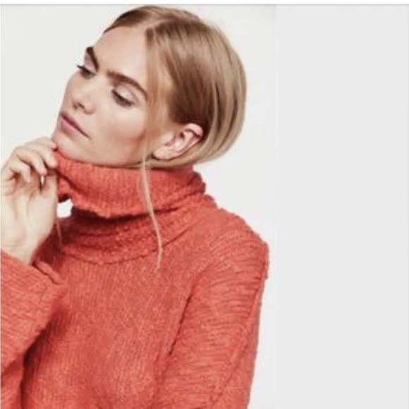 Free People Womens Big Easy Cowl Neck Pullover Sweater Red Sz L - Picture 14 of 16